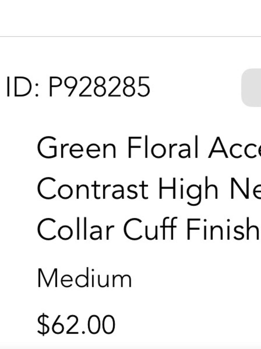 Green Floral V-Neck Puff Sleeve Dress - Picture 3 of 3